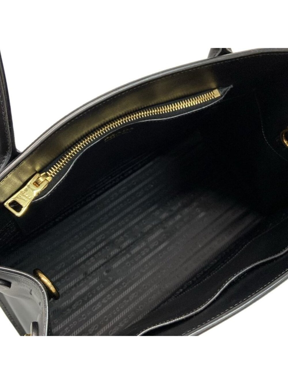 ★SOLD★ Prada Tote Monochrome Black Leather - Picture 7 of 15